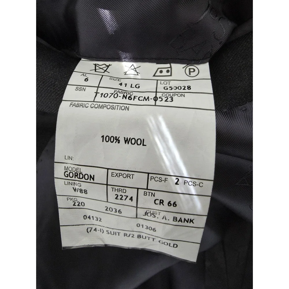 Jos A Bank Signature Gold Blazer Jacket Men 41L Black Sports Coat 2 Buttons Wool